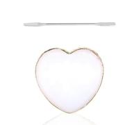 HUVZOR Paleta de Maquillaje, Paleta de arte uñas de resina Paleta de mezcla de uñas colores polaco Borde dorado, Soporte uñas Tablero de exhibición en forma de corazón y Espátula (blanco)