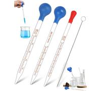 HUVZOR Pipetas de Silicona, 3 Piezas 5ml Goteros Líquidos con 1 Cepillo de Limpieza, Silicona y Plástico Pipetas Cuentagotas, Dispensador de Líquido, para Moldes de Caramelo, Science Experimentos