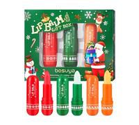 HUVZOR Protector Labial, Lip Balm, Set De Regalo De BáLsamo Labial NavideñO, vaselina labios, Hidratante, Reparador Y Atenuador De LíNeas De Labios, Prevenir El Secado Y El Agrietamiento
