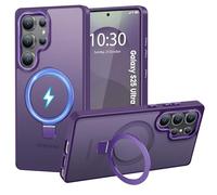 HuwaiH Funda para Samsung Galaxy S25 Ultra, Anillo magnético Invisible Resistente, protección contra caídas, Resistente a arañazos y antihuellas(Morado Oscuro)