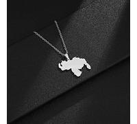 HUWAIYUNDONG Collar Mujer - Collares con Colgante De Hip-Hop Étnico, Mapa De Venezuela, Gargantilla De Cadena, Joyería Venezolana, Accesorios Únicos De Moda, Colgante De Plata para Todos Los Días