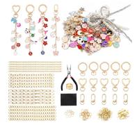 Huwaovi 316 Piezas Set DIY para Hacer Llaveros, Accesorios de Manualidades con Anillas de Metal, Aros de Biconejo, Clavos de Ojal, Alicates, Haz tus Propios Llaveros, Regalos DIY para Niñas y Adultos