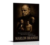 HUWERYWHUY Marlon Brando - Póster de The Timeless Icon of Cinema en lienzo, impresión artística para pared, arte moderno, pintura para sala de estar, 40 x 60 cm, estilo marco