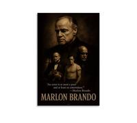 HUWERYWHUY Marlon Brando - Póster de The Timeless Icon of Cinema sobre lienzo, impresión artística para pared, póster estético, pintura artística moderna para sala de estar, 50 x 75 cm, estilo sin