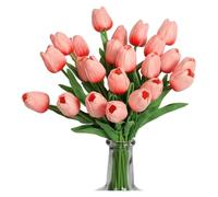 HUWOYG 12/36PCS Artificial Flowers Real Touch Tulip Scrapbooking Vases Home Decor Wedding Garden Rose Arch Garland Mother's Day Bouquet para Bodas(Color9,36pcs)
