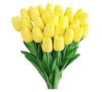 HUWOYG 12/36PCS Artificial Flowers Real Touch Tulip Scrapbooking Vases Home Decor Wedding Garden Rose Arch Garland Mother's Day Bouquet para Bodas(Color1,12pcs)