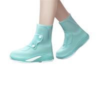 HUWOYG 2 pares de cubiertas for zapatos, for la lluvia, impermeables reutilizables for, cubrezapatos antideslizantes for hombres y mujeres, lavables Para Mantener Tus Zapatos(Green,M fit 34-36)