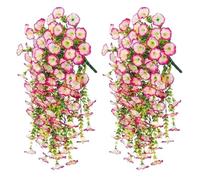 HUWOYG 2 Piezas de eucalipto Artificial Morning Glory Resistente a los Rayos UV, decoración Colgante for el hogar, jardín, Bodas, Uso versátil al Aire Libre para Jardines(Pink)