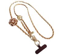 HUWOYG 2pcs Mobile Phone Lanyard Crossbody Round Ball Telescopic Buckle Metal Chain Mobile Phone Lanyard para Teléfono Compatible(Brown)