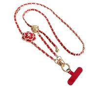 HUWOYG 2pcs Mobile Phone Lanyard Crossbody Round Ball Telescopic Buckle Metal Chain Mobile Phone Lanyard para Teléfono Compatible(Red)