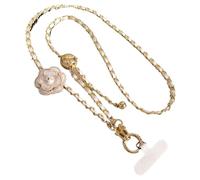 HUWOYG 2pcs Mobile Phone Lanyard Crossbody Round Ball Telescopic Buckle Metal Chain Mobile Phone Lanyard para Teléfono Compatible(White)