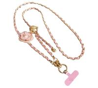 HUWOYG 2pcs Mobile Phone Lanyard Crossbody Round Ball Telescopic Buckle Metal Chain Mobile Phone Lanyard para Teléfono Compatible(Pink)