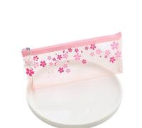 HUWOYG 2Pcs Sakura Pencil Case Transparent Trousses Scolaires Pouch School Supplies Estuche Cute Stationery Back To Pencilcase para Papelería(Pink 4)
