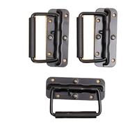 HUWOYG 3 manijas de metal resistentes for caja herramientas, color negro, con resorte, for equipaje, baúl, gabinete, reemplazo Para Muebles