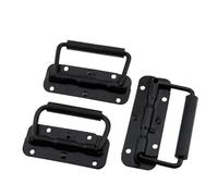 HUWOYG 3 piezas de manijas resorte hierro negro for equipaje, plegables, caja herramientas, anillo móvil, gabinete equipo industrial Para Muebles(140mm)