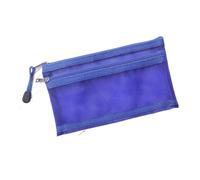 HUWOYG 3PCS Transparent Zipper Pencil Case Mesh A6 Storage Bag Clear Makeup Pouch Portable Examination Stationery para Papelería(Deep Blue)