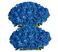 HUWOYG 50PCS Fake Roses Artificial Flowers Bulk Silk Rose For Valentine's Day Wedding Anniversary Bridal Bouquet DIY Home Decor para Bodas(Color6)