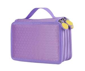 HUWOYG Estuche Escolar Bonito for lápices for niñas y niños, Estuche Grande for con Tres Cremalleras 52 Ranuras, Caja for bolígrafos, Kit de Cartuchos papelería para Adultos(Purple)