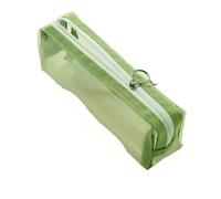 HUWOYG Multifunctional Cosmetic Pencil Bag Mesh Candy Color Makeup Bags Brushes Case Large Capacity Student Clear para Papelería(Green)