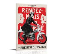 HUWYREWQRH Póster estético de The French Dispatch para decoración de pared, lienzo vintage, pintura decorativa para sala de estar, dormitorio, 60 x 90 cm, estilo marco