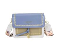 Huwzder Bolso cruzado con correa de guitarra con bloques de color para mujer, lindo bolso de diseñador moderno bolso cruzado de cuero bolso de hombro, Azul