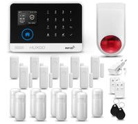 HUXGO® HXA003 Alarma casa con Sirena Exterior WiFi + gsm | Kit Alarma casa inalámbrico con 9X sensores PIR de Movimiento, 9X sensores de Puerta/Ventana | Aplicación Tuya con Aviso al móvil