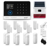 HUXGO® HXA003 Alarma casa con Sirena Solar Exterior WiFi + gsm | Kit Alarma casa inalámbrico con 7X sensores PIR de Movimiento, 7X sensores de Puerta/Ventana | Aplicación Tuya con Aviso al móvil