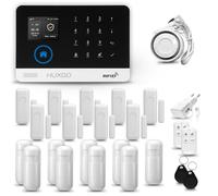 HUXGO® HXA003 Alarma casa con Sirena WiFi + gsm 4G | Kit Alarma casa con 9X sensores PIR de Movimiento, 9X sensores de Puerta/Ventana | Tuya App.con Aviso a movil