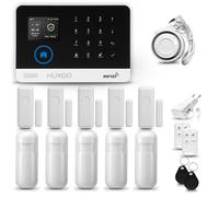 HUXGO® HXA003 Alarma casa con Sirena WiFi + gsm | Kit Alarma casa con 5X sensores PIR de Movimiento, 5X sensores de Puerta/Ventana | Tuya App.con Aviso a movil