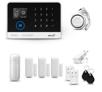 HUXGO® HXA003 Alarmas para casa hogar WiFi + gsm con Sirena | Kit Alarma inalámbrico con 1x Sensor de Movimiento, 3X alarmas de Puerta/Ventana | Alarma Tuya Smart Life