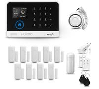 HUXGO® HXA003 Alarmas para casa hogar WiFi + gsm con Sirena | Kit Alarma inalámbrico con 1x Sensor de Movimiento, 9X alarmas de Puerta/Ventana | Alarma Tuya Smart Life