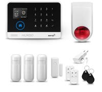 HUXGO® HXA003 Kit Alarma casa WiFi + gsm con Sirena inalámbrico| Alarma hogar Kit con 3X sensores PIR de Movimiento, 1x Sensor de Puerta/Ventana | Control Desde el teléfono