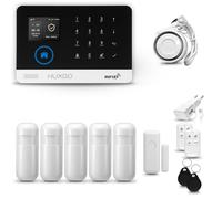 HUXGO® HXA003 Sistema de Alarma para casa WiFi + gsm 4G con Sirena | Alarma hogar Kit con 5X sensores PIR de Movimiento, 1x Sensor de Puerta/Ventana | Control Desde el teléfono