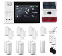 HUXGO® HXA007 Alarma casa con Sirena Exterior Solar WiFi + gsm | Kit Alarma casa inalámbrico con 7X sensores PIR de Movimiento, 7X sensores de Puerta/Ventana | Aplicación Tuya con Aviso al móvil