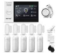 HUXGO® HXA007 Alarma casa con Sirena WiFi + gsm | Kit Alarma casa con 5X sensores PIR de Movimiento, 5X sensores de Puerta/Ventana | Tuya App.con Aviso a movil