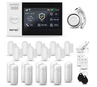 HUXGO® HXA007 Alarma casa con Sirena WiFi + gsm | Kit Alarma casa con 9X sensores PIR de Movimiento, 9X sensores de Puerta/Ventana | Tuya App. con Aviso a movil