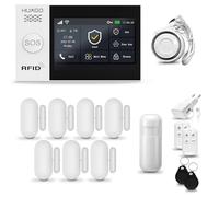 HUXGO® HXA007 Alarmas para casa hogar WiFi + gsm con Sirena | Kit Alarma inalámbrico con 1x Sensor de Movimiento, 7X alarmas de Puerta/Ventana | Alarma Tuya Smart Life