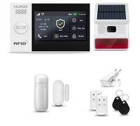 HUXGO® HXA007 Kit Alarma casa WiFi + gsm 4G con Sirena inalámbrico| Alarma hogar Kit con 1x sensores PIR de Movimiento, 1x Sensor de Puerta/Ventana | Control Desde el teléfono