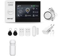HUXGO, HXA007, Sistema de Alarma inalámbrico WiFi + gsm 4G con 1x Sensor de Movimiento, Casa, Oficina, Piso, Garaje, aplicación Tuya Smart, SMS, Control Desde el teléfono, Idioma Espańol