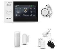 HUXGO® HXA007 Sistema de Alarma para casa WiFi + gsm con Sirena | Alarma hogar Kit con 1x sensores PIR de Movimiento, 1x Sensor de Puerta/Ventana | Control Desde el teléfono