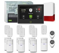 HUXGO® HXA700 Kit Alarma hogar inalámbrica gsm 4G + WiFi con Sirena Exterior | Sistema Seguridad casa con 7X sensores de Movimiento PIR y 7X sensores Ventanas Abiertas | menú en Español
