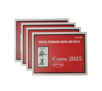 Huxibai Cartas de Mahjong,4 Cartas Reglamento para Mahjong | Accesorio de juego 2025 de Caracteres Grandes de Bolsillo para Puntuación Archivo Lectura