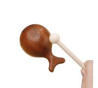 Huxibai Instrumentos de percusión de mano - tambor de meditación de pescado de madera | instrumento de golpeo de juguete de tambor decorativo para meditación, trabajo, viajes, al aire libre salón