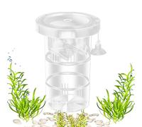 Huxibai Patilla de acuario separador de peces para niños para acuario, caja de vivero de peces flotante, de aclimatación ajustable de malla reutilizable para la deposición de agua salada