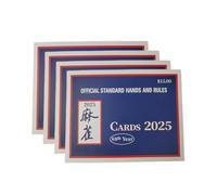 Huxibai Tarjeta Oficial Mahjong 2025-4 Cartas Reglas Mahjong | Accesorio de juego 2025 de Caracteres Grandes de Bolsillo para Puntuación Archivo Lectura