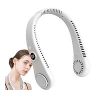 Huxibai Ventilador portátil,Ventilador portátil manos libres | Sin hojas, recargable, diseño de auriculares, ventiladores de refrigeración alimentados por USB para mujeres y hombres, 5 velocidades