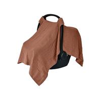 Huxie Funda de asiento de coche de muselina para niños y niñas, 100% algodón orgánico, toldo de asiento de coche con ajuste perfecto para portabebés, 43 x 31 pulgadas (cedro)