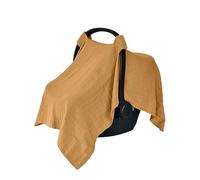 Huxie Funda de asiento de coche de muselina para niños y niñas, 100% algodón orgánico, toldo de asiento de coche con ajuste perfecto para portabebés, 43 x 31 (amarillo otoño)