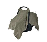 Huxie Funda de asiento de coche de muselina para niños y niñas, 100% algodón orgánico, toldo de asiento de coche con ajuste perfecto para portabebés, 43 x 31 pulgadas (verde salvia)