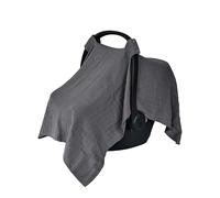 Huxie Funda de asiento de coche de muselina para niños y niñas, 100% algodón orgánico, toldo de asiento de coche con ajuste perfecto para portabebés, 43 x 31 (gris suave)